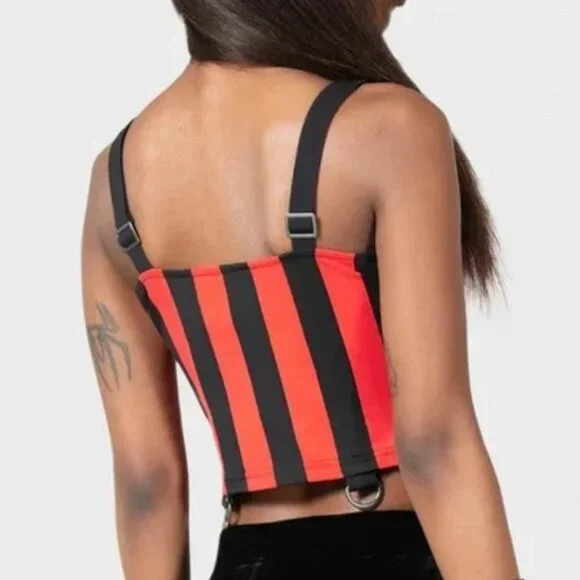 KILLSTAR x AVRIL LAVIGNE Setlist Black & Red Striped Tank Top XXL NEW WITH TAGS - Picture 2 of 2